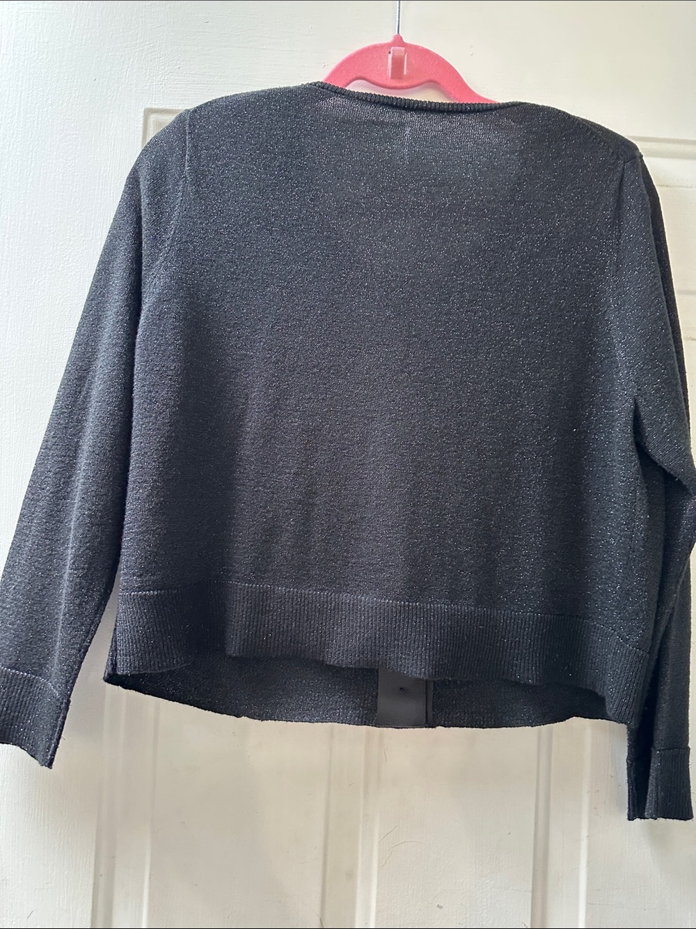 Incredibly classy Calvin Klein Black Metallic Knit hook & loop closure Cardigan - Picture 3 of 5